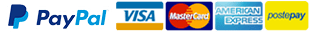 Paga con PayPal, VISA, MASTERCARD, AMERICAN EXPRESS e postepay